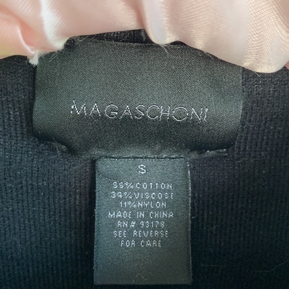 Magaschoni Gray Striped Crew Neck Long Sleeve Cotton Sweater sz S - Picture 5 of 6